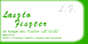 laszlo fiszter business card